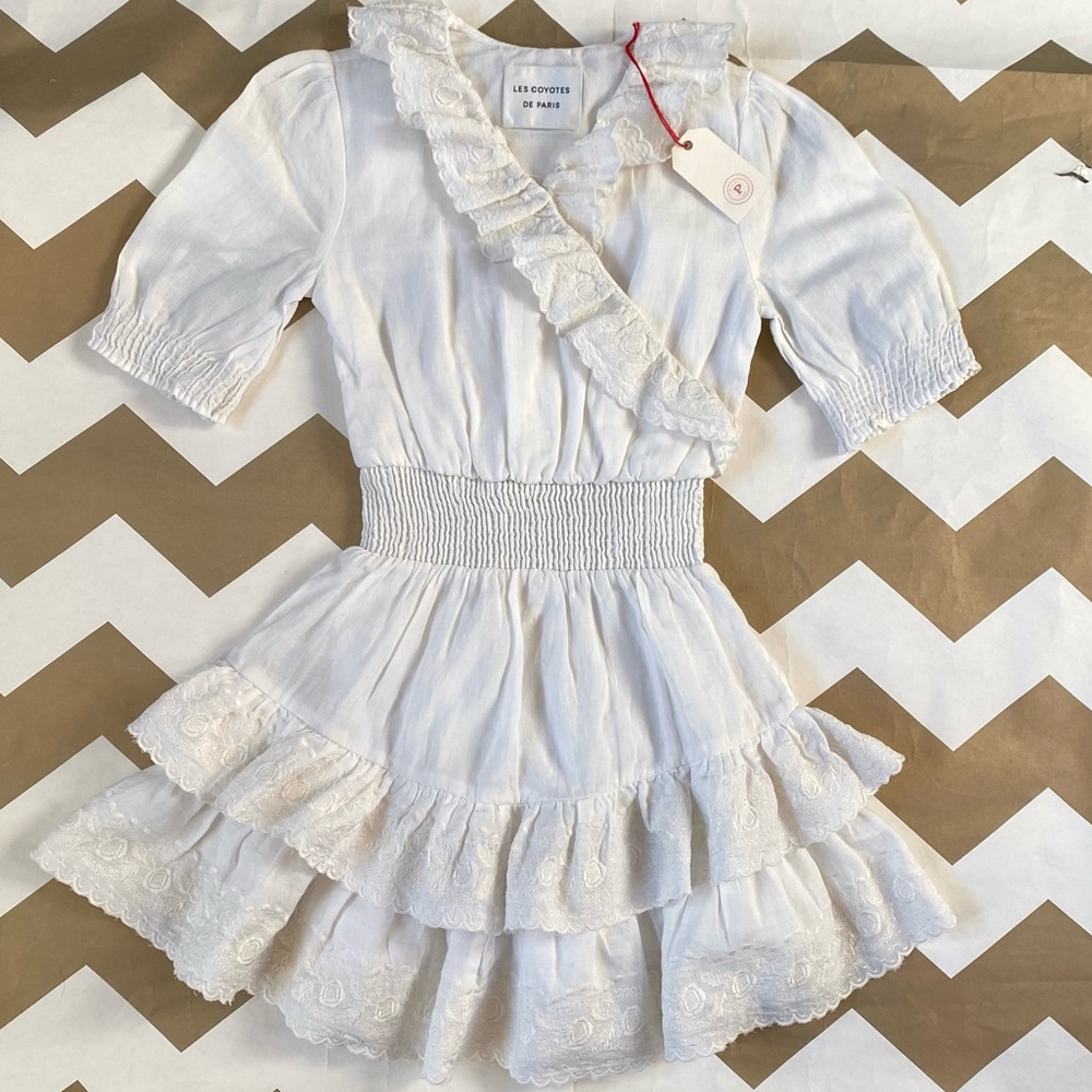Girls embroidered ruffle dress